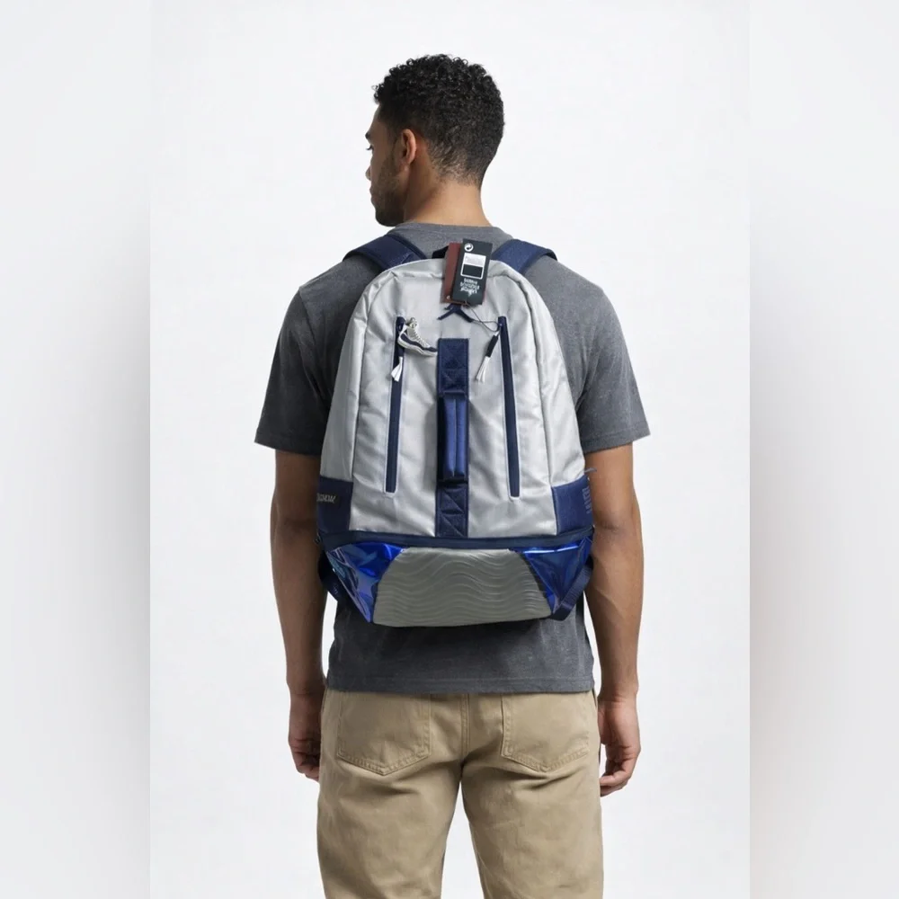 Stylish Blue and Gray Backpack